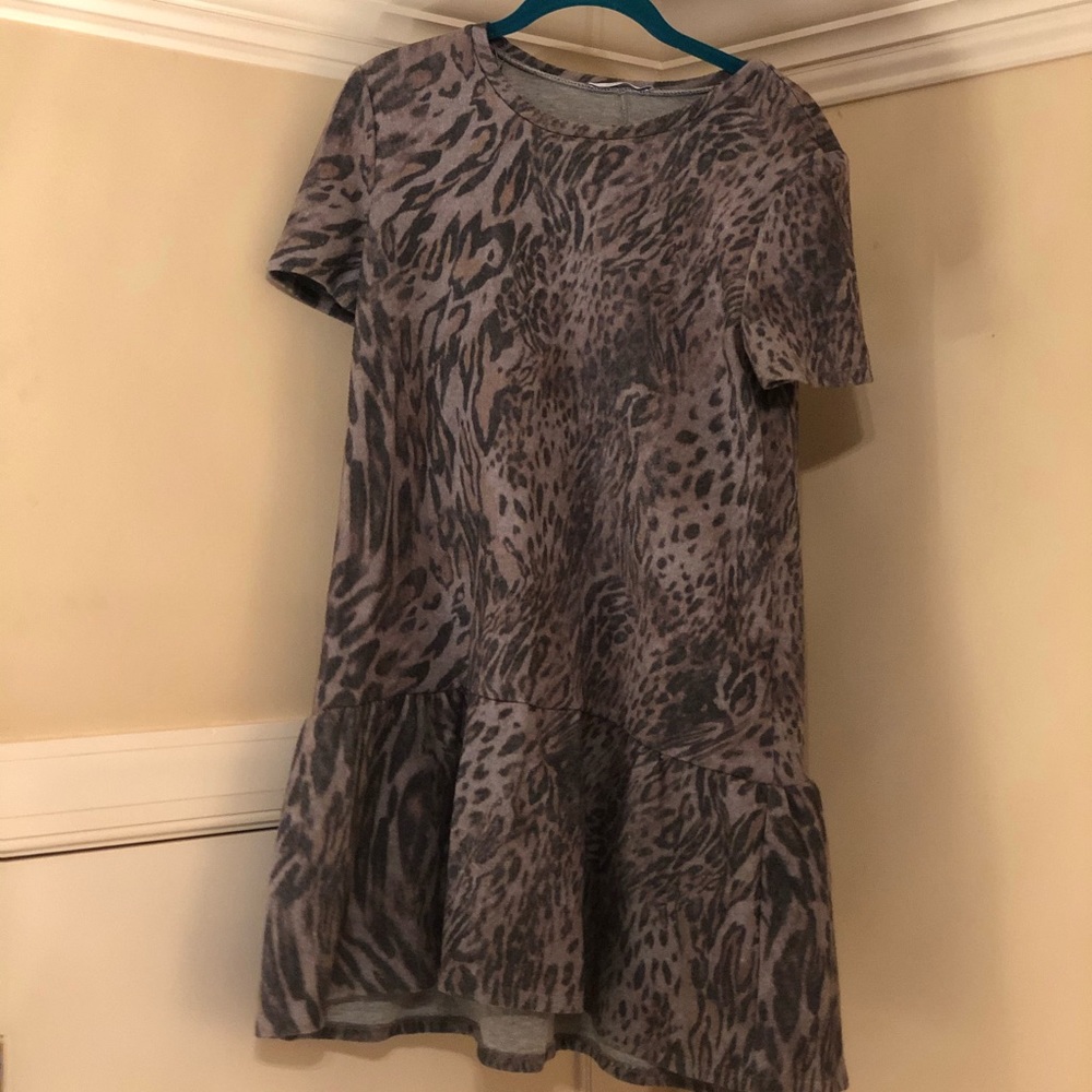ZARA cheetah print sweater dress